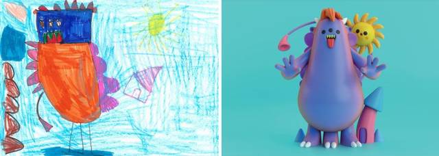 Когда детские рисунки перерисовывают профессиональные иллюстраторы (50 фото)