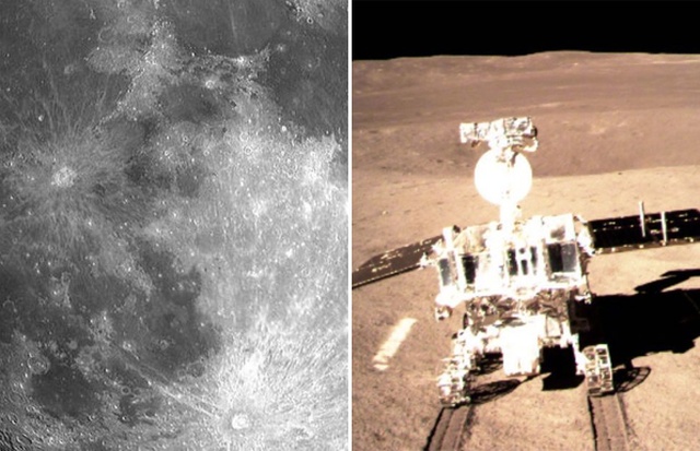Панорамные снимки обратной стороны Луны, сделанные китайским аппаратом Чанъэ-4 (4 фото)