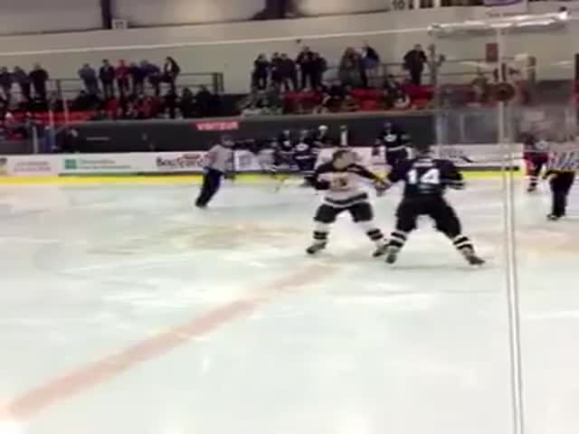 "Жестокая драка" во время хоккейного матча