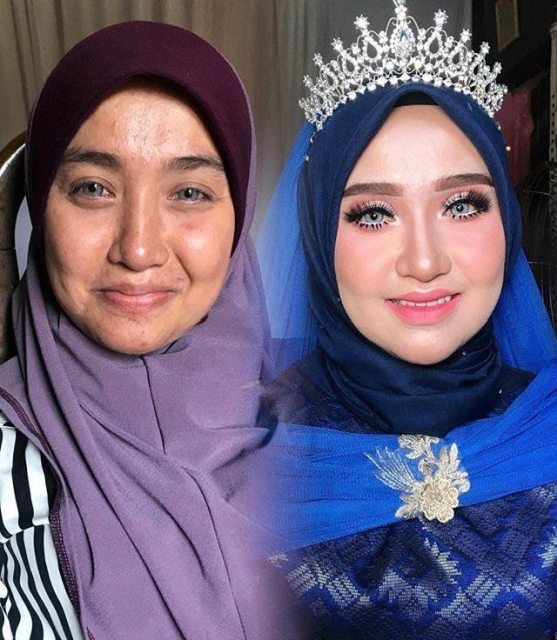 Свадебный макияж азиатских невест: "До и после" (25 фото)