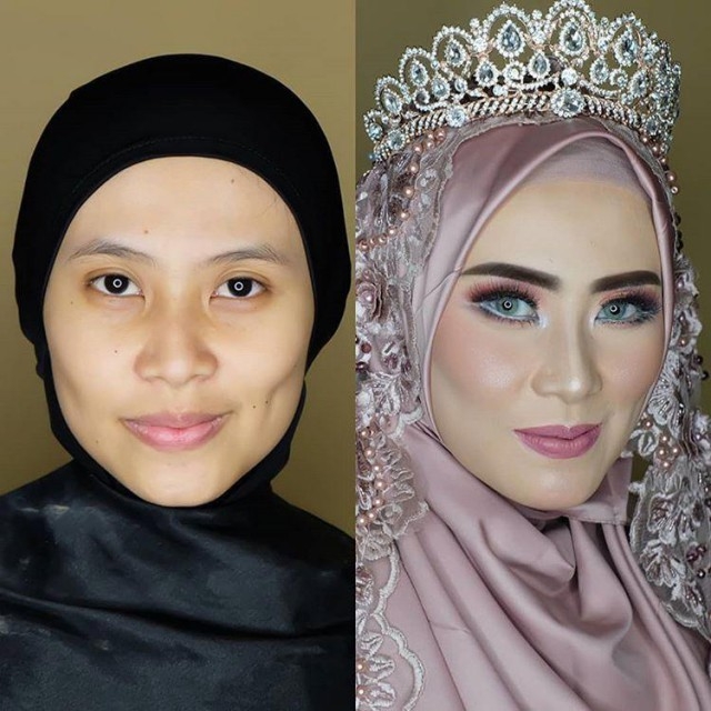 Свадебный макияж азиатских невест: "До и после" (25 фото)