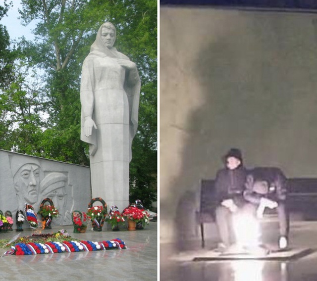 Вандалы отмыли оскверненный мемориал "Родина-мать" в Буденновске (2 фото)