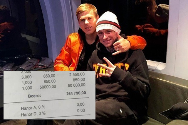 Сколько денег потратили в ночь нападения футболисты Александр Кокорин и Павел Мамаев (2 фото)