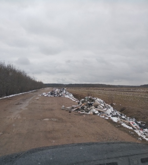 Водители не оставили безнаказанным "вывоз" строительного мусора (7 фото)