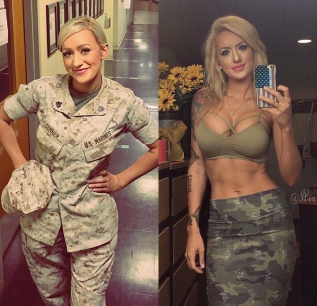 "Боевая Барби": солдат морской пехоты Рианна Коннер (32 фото) .