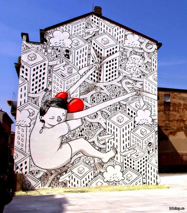 Стрит-Арт на улицах мира. Рисунки на стенах, граффити