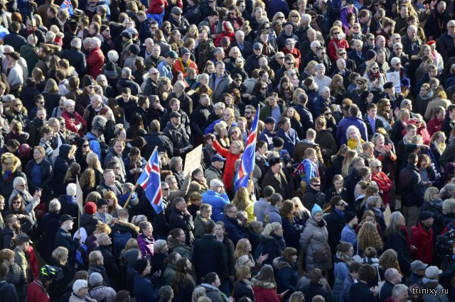Жители Исландии требуют отставки премьер-министра Сигмюндюра Гюннлейгссона