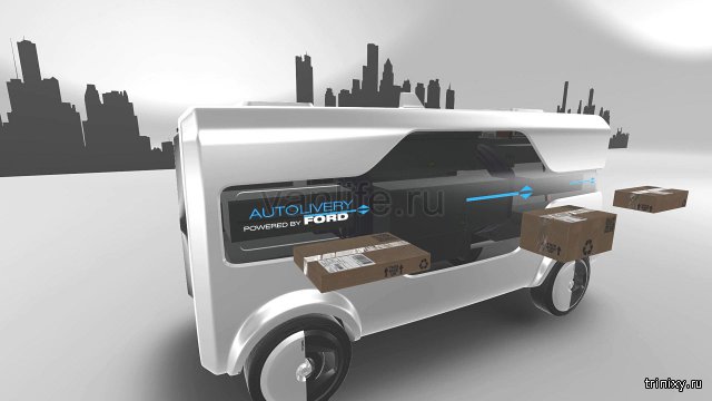 Ford представил концепт автономного фургона FedEx с беспилотниками