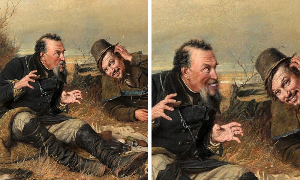 Как бы выглядели картины русских художников, если бы их персонажи вдруг заулыбались?