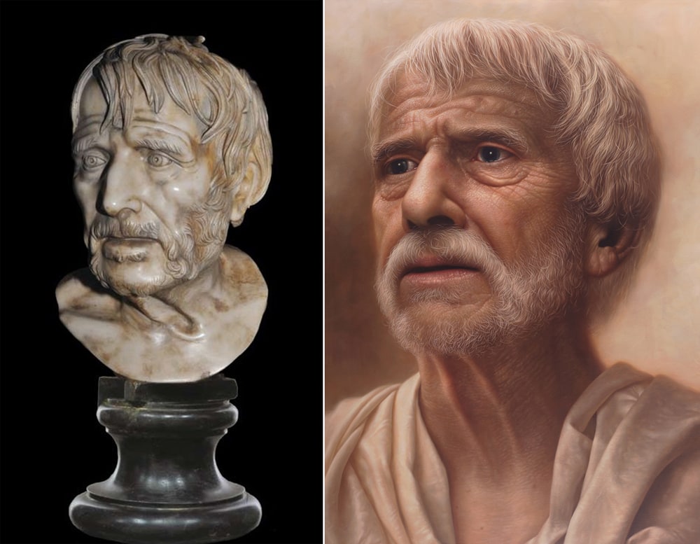 Гиперрреалистичные портреты персонажей известных картин и скульптур