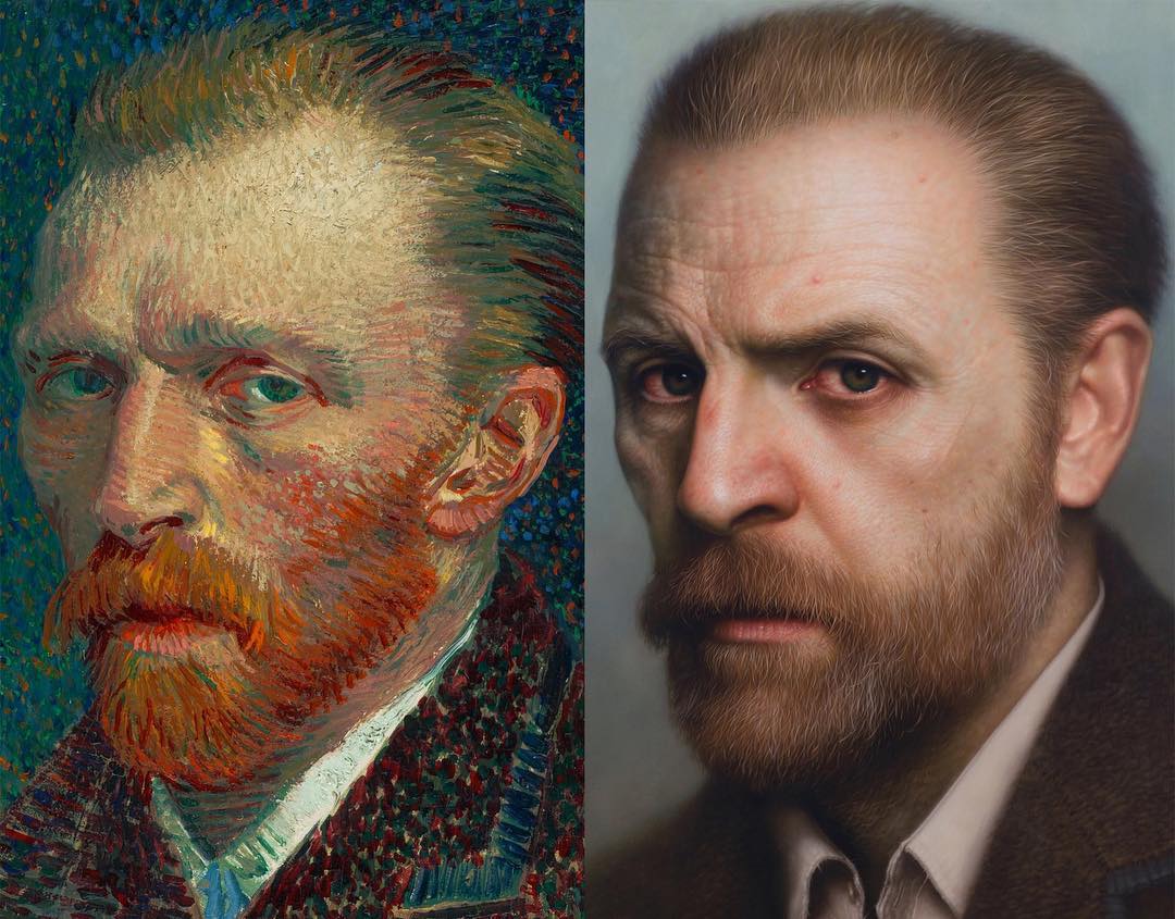 Гиперрреалистичные портреты персонажей известных картин и скульптур