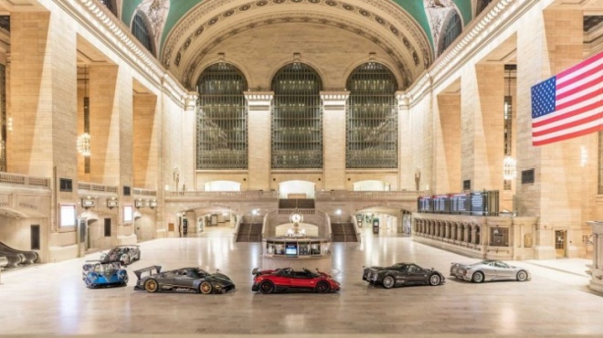 Pagani превратили вокзал Нью-Йорка в выставку суперкаров