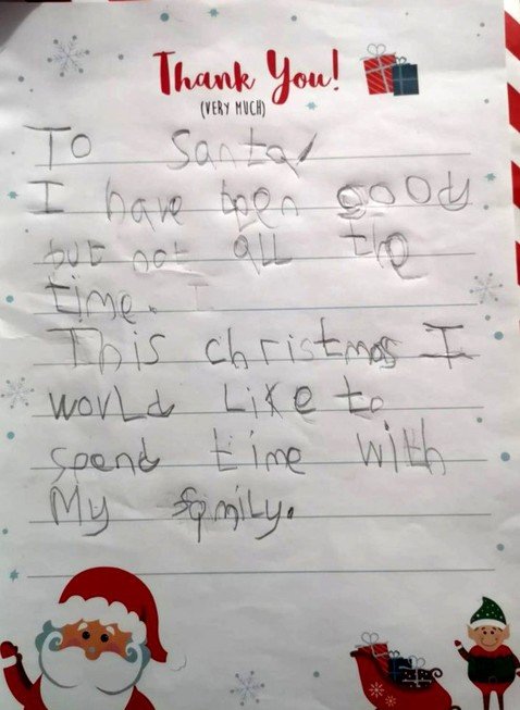 Мать расплакалась, прочитав письмо сына Санта-Клаусу