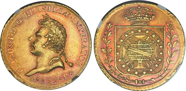 Монета в честь коронации Педру Первого, 19 век