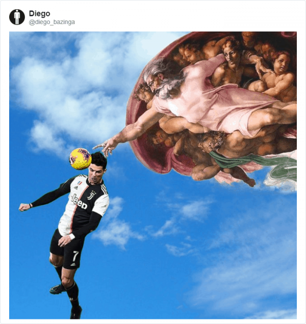 Потрясающий гол головой от Криштиану Роналду разлетелся на фотожабы