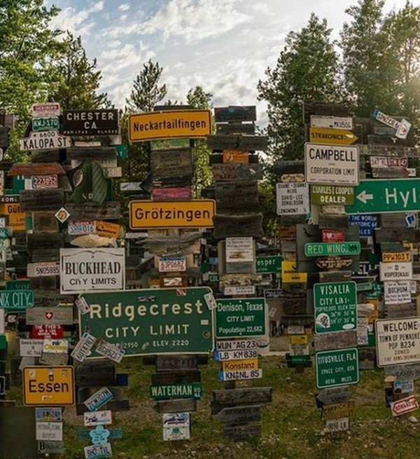 90 000 дорожных знаков в одном из лесов Канады