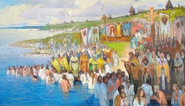 Самое первое массовое крещение на Руси