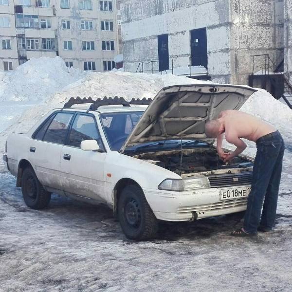 Ремонт автомобиля зимой