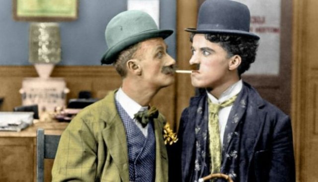 Цветные фотографии Чарли Чаплина 1910-1930 годов
