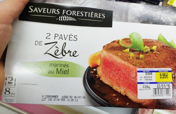 Во Франции в магазинах можно найти мясо зебры