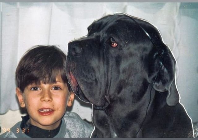 Маленький Кирилл Толмацкий (&quot;Децл&quot; ) со своей собакой, 1994 год