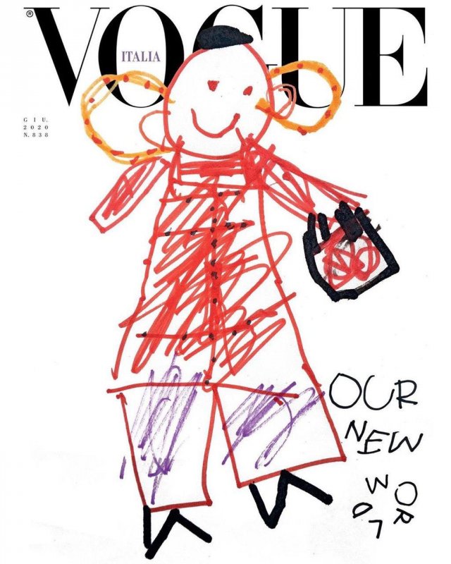 Июльский номер итальянского VOGUE выйдет с детскими рисунками