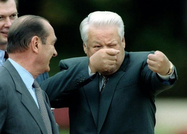 Борис  Ельцин и Жак Ширак