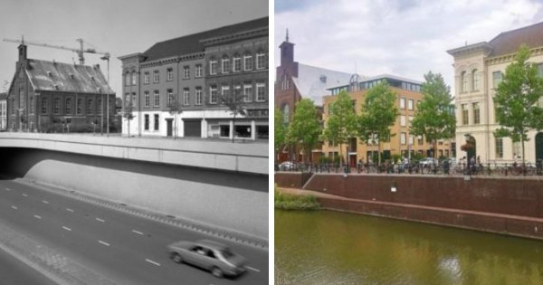 Одно и то же место в нидерландском городе Утрехт в 1982 и 2020 годах