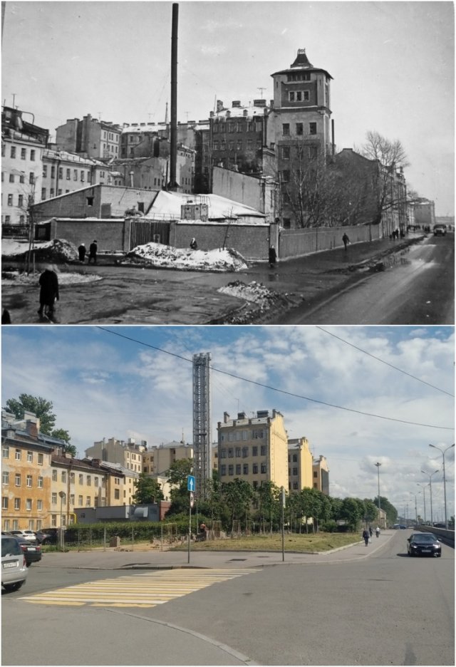 Набережная Обводного канала1970 и 2020 год.