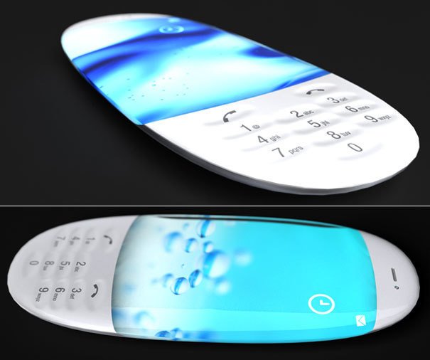 Концепт телефона Nagisa - клавиатура придает внешний вид волнистого и морского дна и экрана, спроектирована таким образом, что она поворачивается на 180 градусов