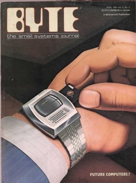 Обложка апрельского номера журнала Byte, США, 1981 год.