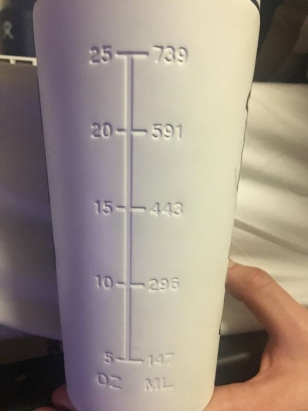 Цифры должны показывать, сколько жидкости осталось в бутылке