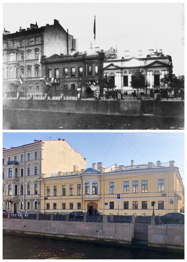 Посольство Италии на Мойке / Главное следственное управление СК по Санкт-Петербургу.1905 и 2020 год.