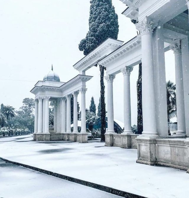 Настоящая зима в Абхазии
