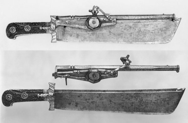 Немецкий охотничий нож, он же пистолет, он же календарь (~1528-1529 годы)