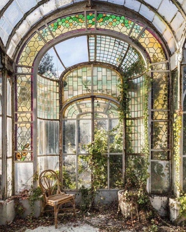 Старый заброшенный зимний сад, Франция