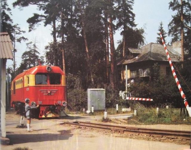 Переезд на детской железной дороге, 1989 год, СССР