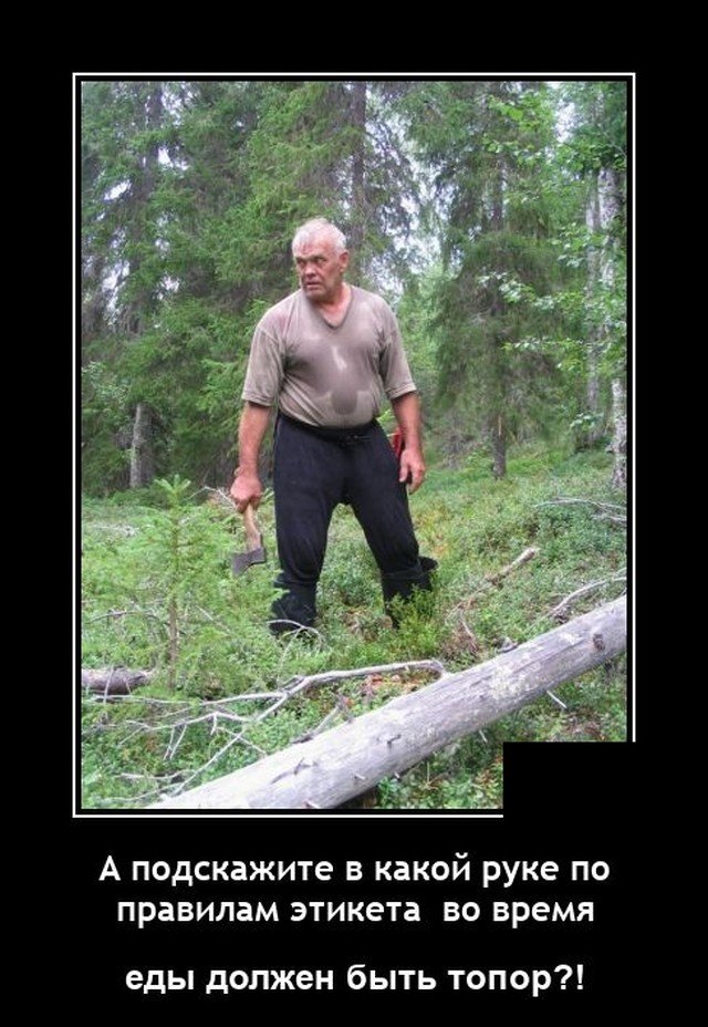 Демотиватор про топор