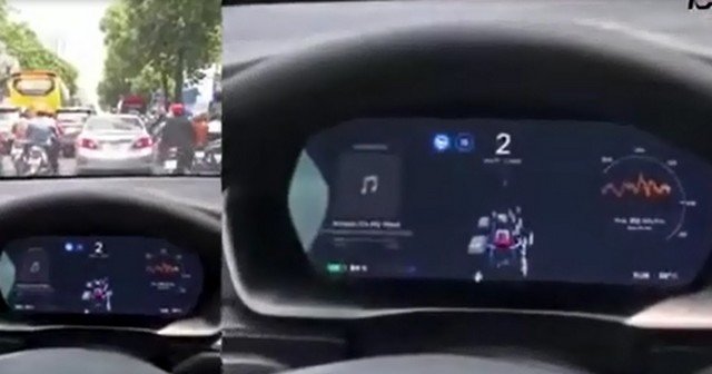 Автопилот Tesla во Вьетнаме не понимает, что ему делать