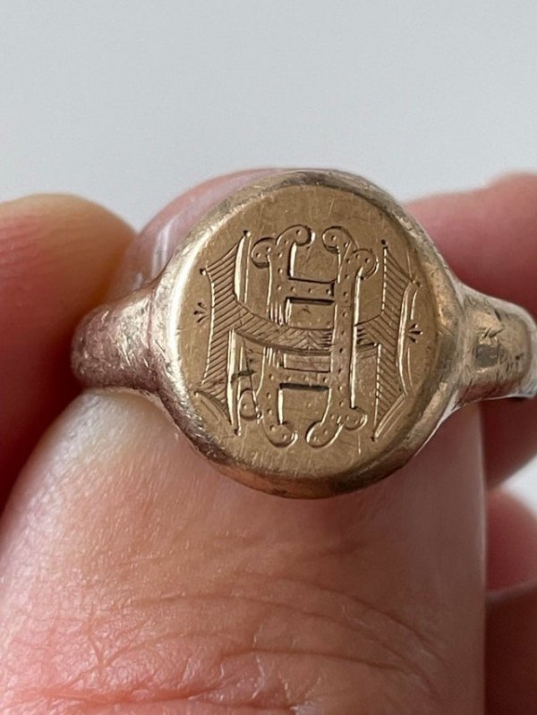 Золотое кольцо с печаткой города Бирмингема 1916 года