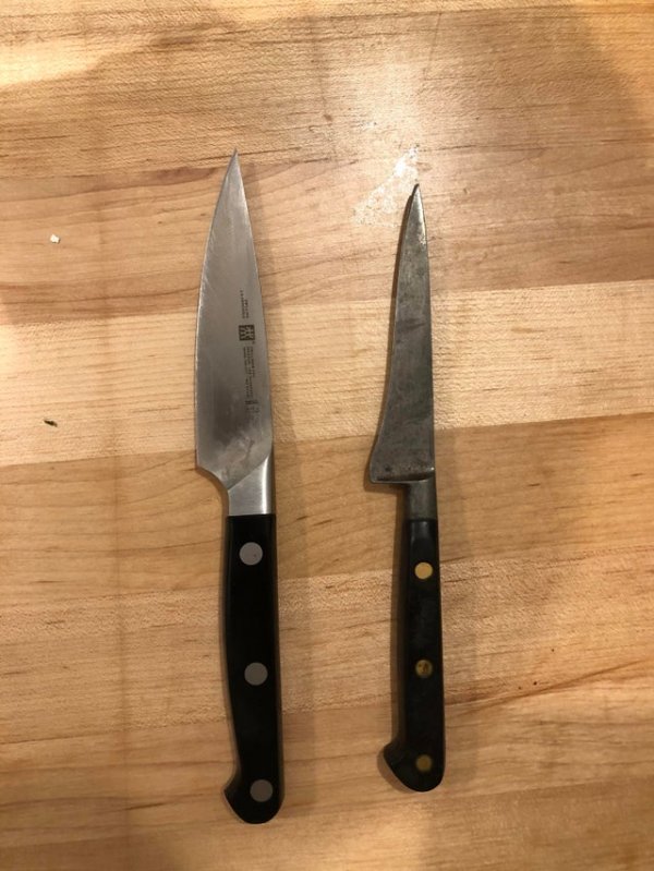Мой папа купил новый нож через 50 лет использования старого