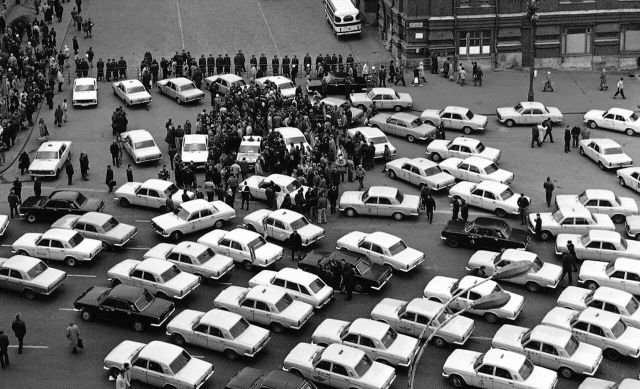 Акция протеста московских таксистов, 28 октября 1991 года, СССР.