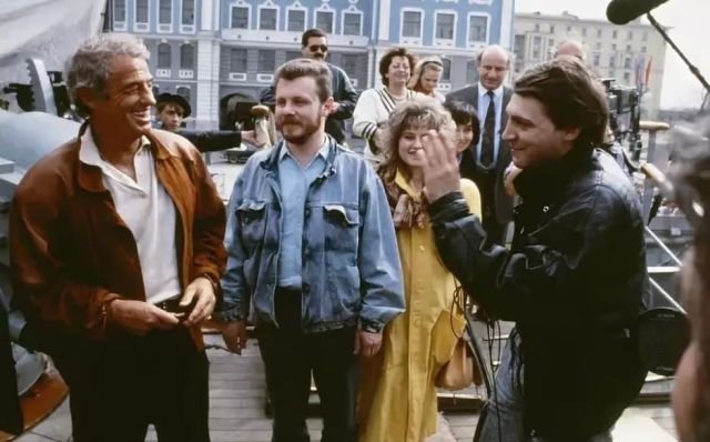 Визит знаменитого французского актёра в Советский Союз. Жан-Поль Бельмондо и Александр Невзоров, 1990 год.