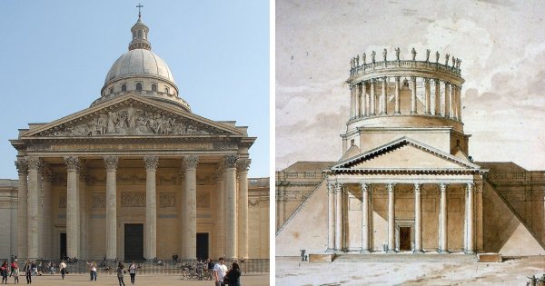 План превращения парижского Пантеона в храм Французской республики, спроектированный Шарлем де Вайи в 1790-х годах
