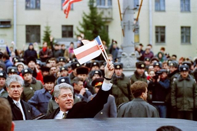Президент США Билл Клинтон в Минске, 15 января 1995 года.