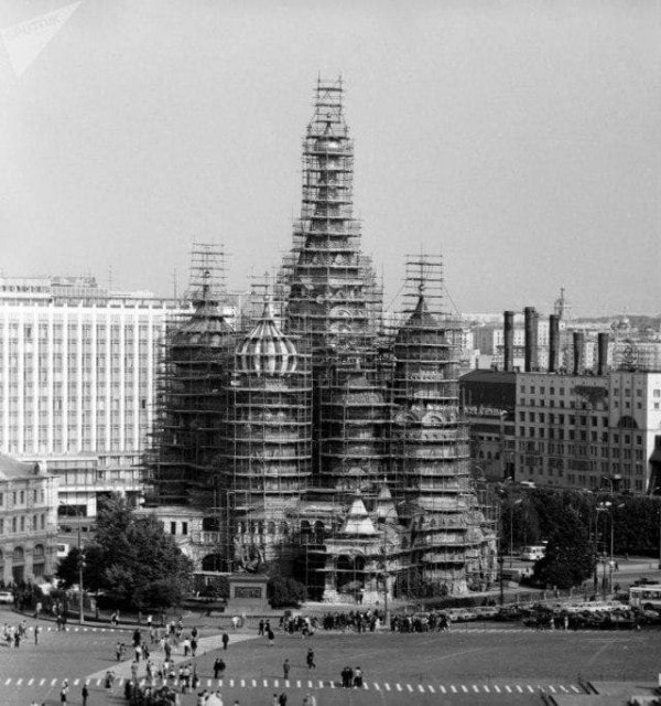 Реставрация Храма Василия Блаженного на Красной площади в Москве,1979 год