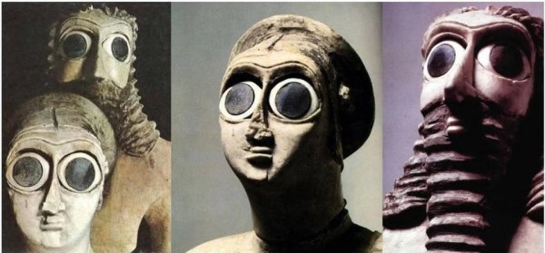 Глазастые шумерские статуэтки молящихся людей, 2900-2600 года до нашей эры