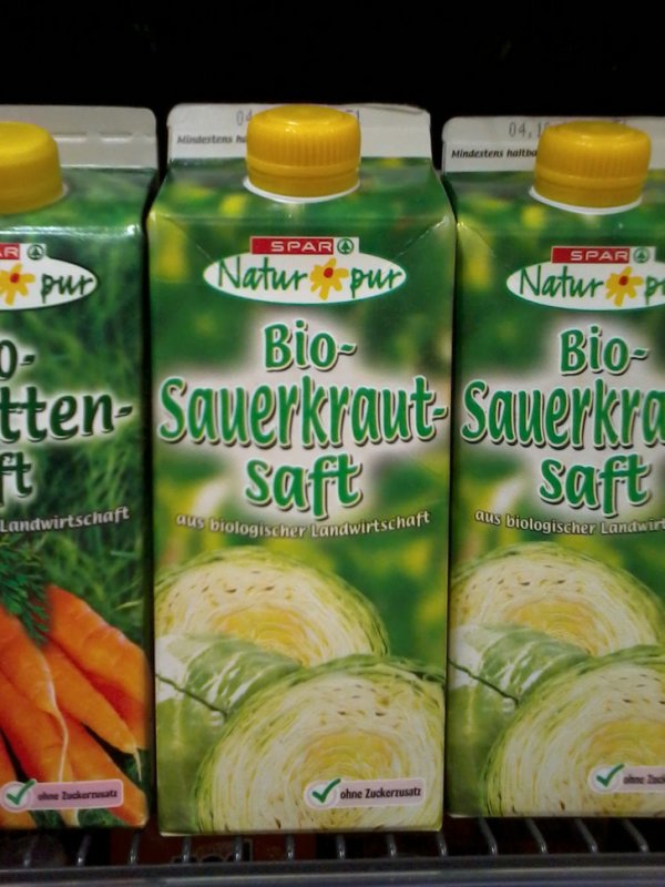 Капустный сок в австрийском супермаркете