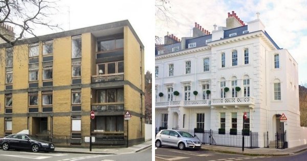 Новое здание в георгианском стиле сменило здание 1950-х годов в Лондоне, Великобритания