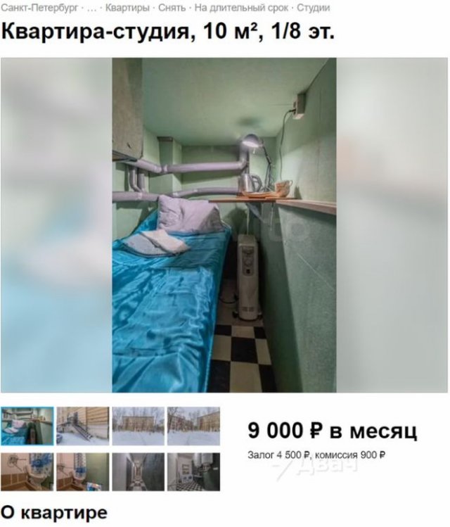 Квартира за 9 000 рублей в месяц площадью 10 кв.м. сдается в Санкт-Петербурге